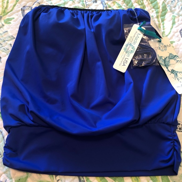 AQUA GREEN, ECO SWIM WOMEN’S SWIM TOP NWT WITH STRAPS SIZE 8 IN BLUE COLOR - Picture 2 of 9